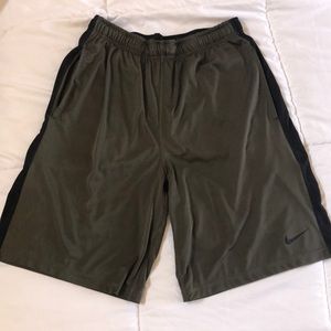 Green Nike Dri-Fit shorts